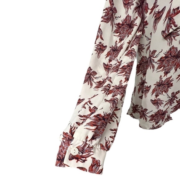 Astr The Label Long Sleeve Bow Neck Sheer Floral Top - Size XS - Picture 6 of 14